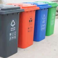 加厚户外分类垃圾桶 大号环保塑料带轮垃圾桶 小区100升120升24