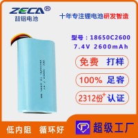 加工定制7.4V2600mAh18650锂电池组8.4V带IEC62133认证锂电池