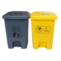 台州厂家生产销售防疫脚踏式医疗垃圾桶 黄色加厚塑料环保垃圾桶