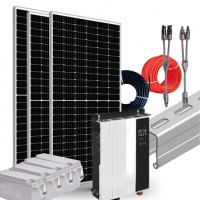 5KW 离网太阳能组件系统太阳能光伏板逆变器系统户用