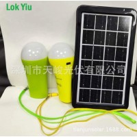 工厂生产高质量太阳能手电筒灯一套2灯1板保质三年Lok Yiu牌